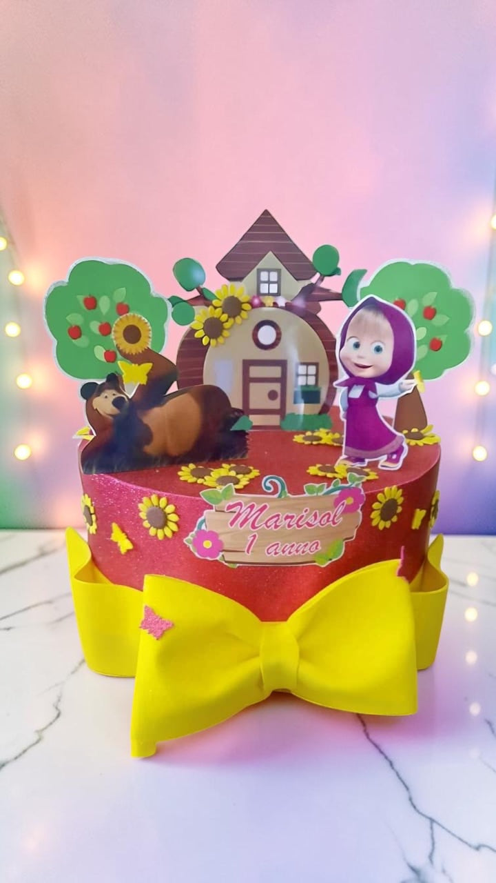 Torta Masha e orso personalizzabile