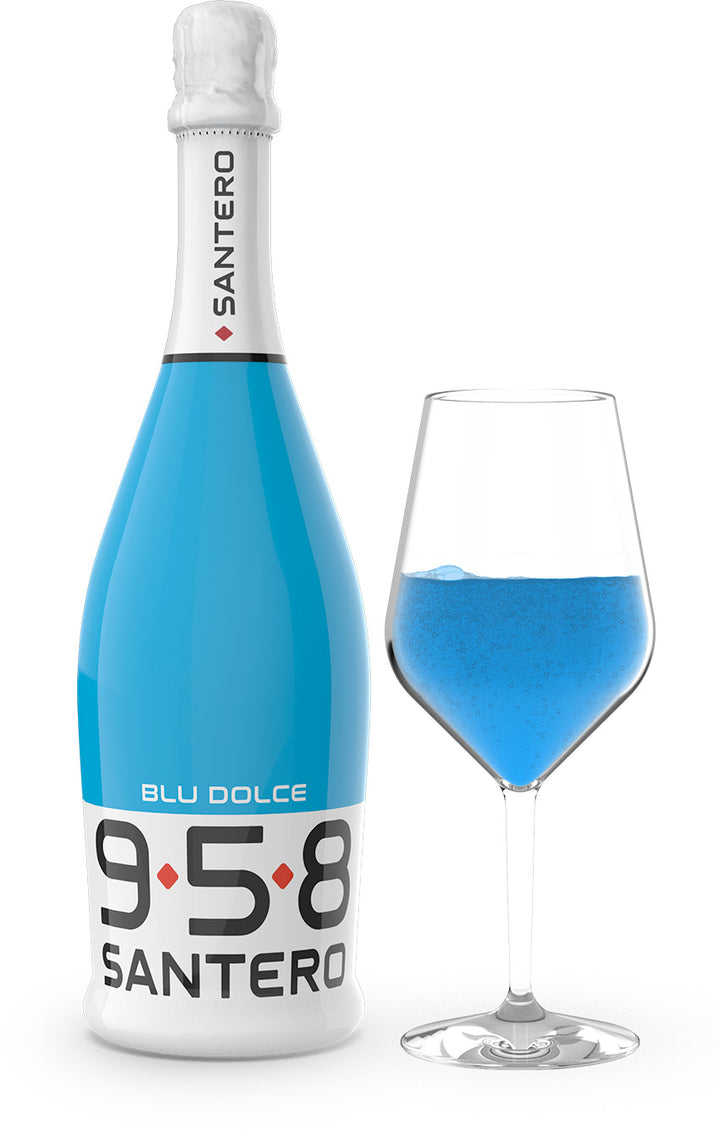 Bottiglia Grande Santero azzurra personalizzata